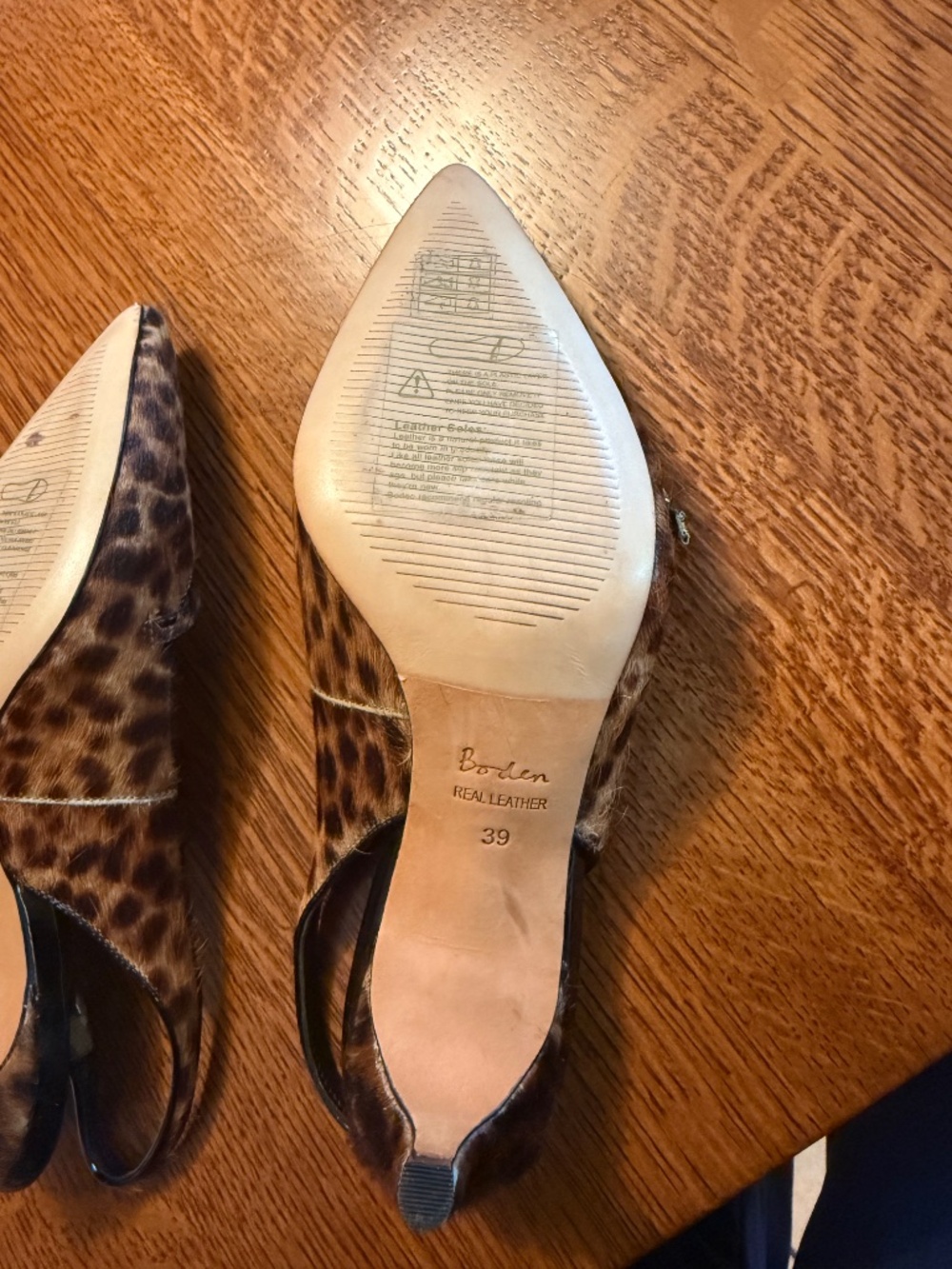 NWOT Boden Leopard Haircalf Slingback Kitten Heels EU 39 - Picture 3 of 5